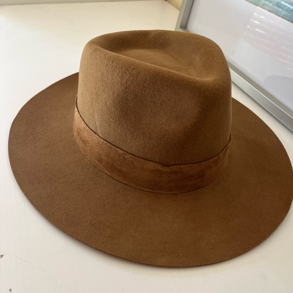 NWT Wyeth Tan Fedora Hat 100% wool - Picture 10 of 11